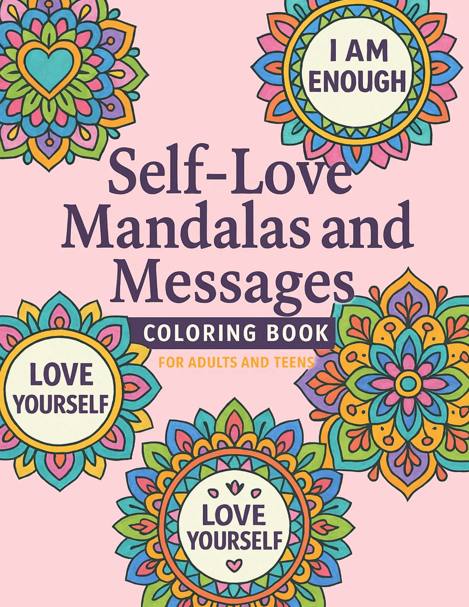 Self-Love Mandalas and Messages Coloring Sheets For Adults and Teens