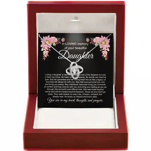 Loss of Daughter Sympathy Necklace Healing Forever Loved Memorial Jewelry Angel Wing Pendant Grieving Parents Gift