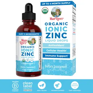MaryRuth's Organic Liquid Ionic Zinc Drops - Immune Support - Zinc Sulfate for Kids & Adults - 40 Day Supply - Skin Care - Vegan - Gluten Free - 4 oz