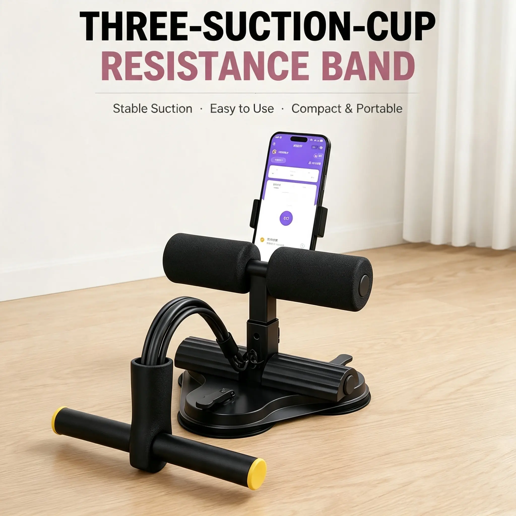 Smart 3 Suction Cup Resistance Trainer, Multi-Level Tension System for Home Training, Easy Setup, Compact Design and Daily Activity Support