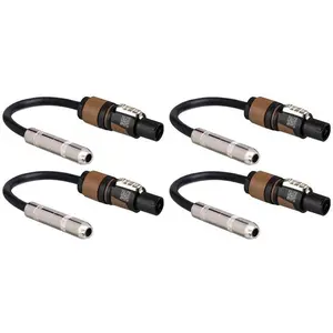 4 Hosa GSK-112 1/4" Female to Speakon Male Speaker Cable Adapter 12 AWG