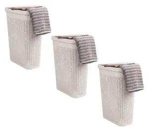 Mind Reader 40L Slim Laundry Hamper, Set of 3