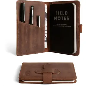 Field Notes Cover for 3.5 x 5.5 in. Notebooks, Case for Moleskine Cahier Pocket Size Notebook, EDC Journal Covers with Pen Holder, Traveling Sketch Wallet, Small Planner, Notepad Accessories