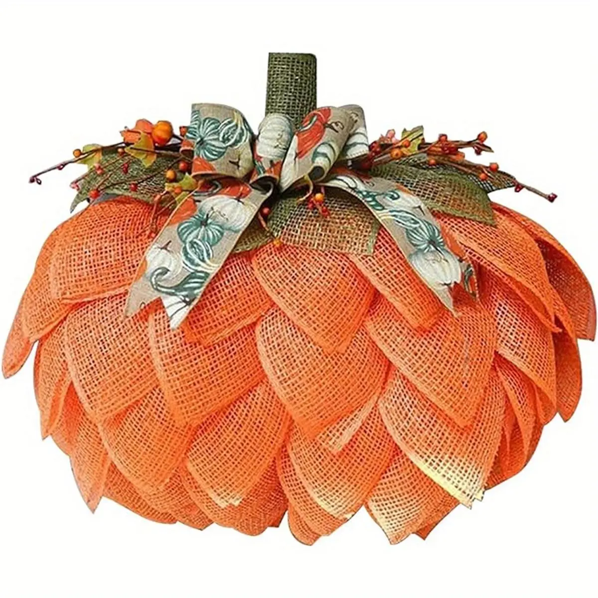 Fall Burlap Wreath Burlap Pumpkin Wreath Thanksgiving Pumpkin Wreath for Front Door Pumpkin Decor Wreath Light Ornaments