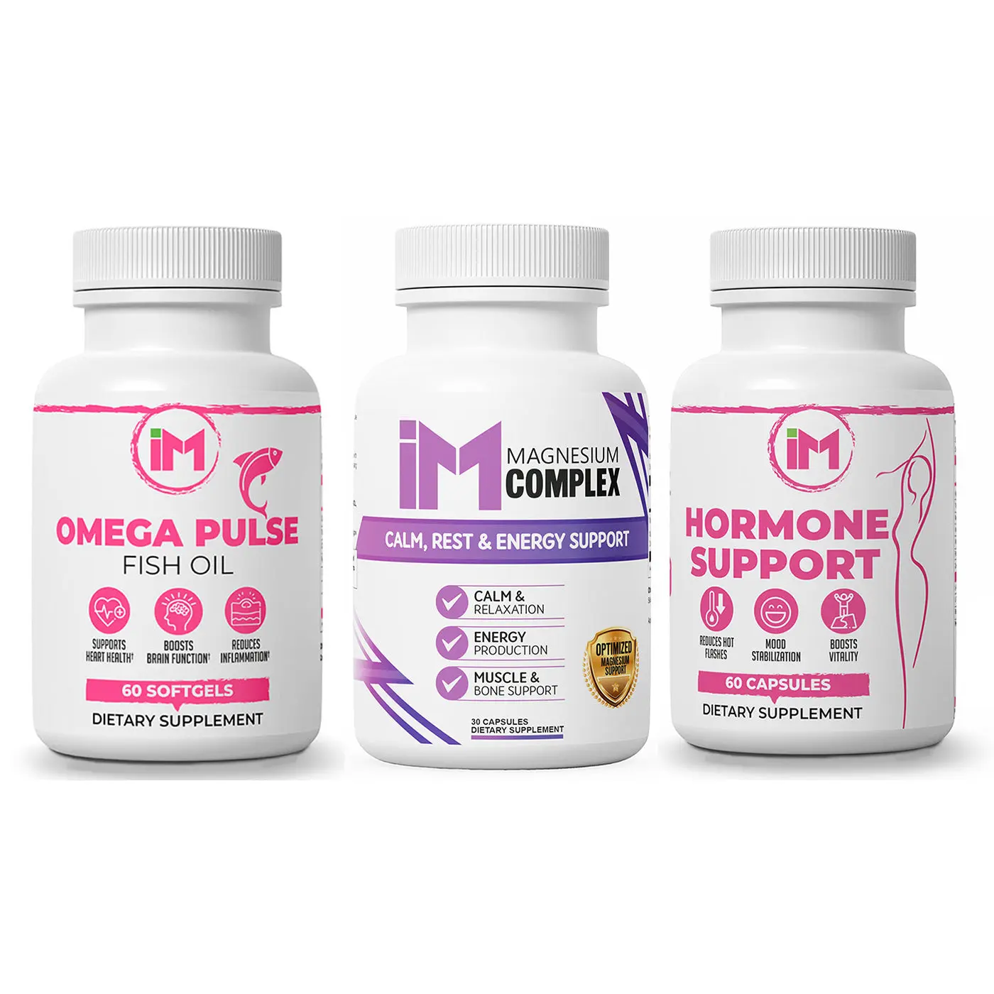 IM Women's Daily Balance Trio | Hormone Support, Omega-3 & Magnesium Bundle