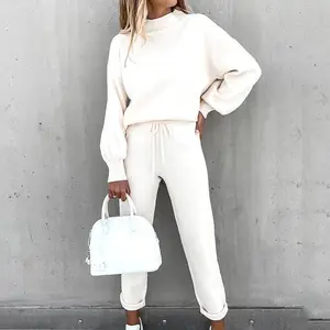 Autumn and Winter Long Sleeve Fleece Fashion Casual Sweatshirt Set Women's Sweatshirt women's 2 piece sets