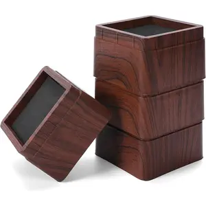 3 Inch Stackable Bed Risers Heavy Duty Furniture Risers , Lifts Up to 2200 LBs Couch Sofa Desk Table Chair Risers (Stackable  Grain), Set of 4