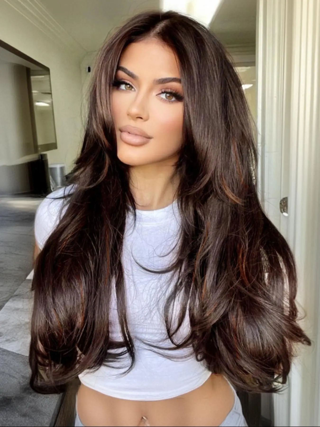 4x1 Lace Front Wig in Ombre, Long Wavy Hair, Layered Wigs, High Temperature Resistant Synthetic Fiber, Perfect for All Seasons and Festivities, Ideal for COSPLAY and Mother's Day Gifts, Heat Resistant Wigs, Lace Frontal Wigs