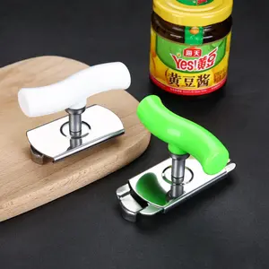 2PCS Stainless Steel Bottle Opener Multifunctional Labor-Saving Canned Food Tool Rotating Kitchen Cap Remover Jar Opener for Everyday Use