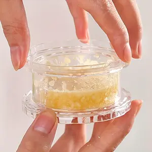 A manual portable garlic press - press-and-crush box grinder - a twist kitchen gadget for crushing garlic and ginger, easy to use and clean, no electricity required B36