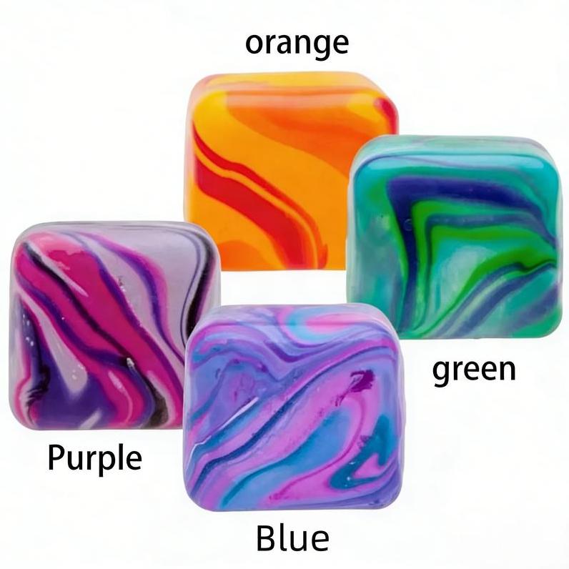 Fidget Toys Squishy Stress Cube, Stress Balls for Kids Adults Squishy Stress Relief, Ice Squishy Cube Sugar Balls, High Density Squeeze Balls for Students Calming