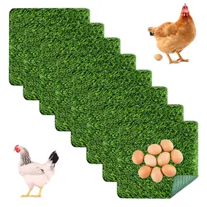 8pcs Chicken Nesting Pads For Laying Eggs 12" X Artificial Grass Rug Carpet Coop  Washable Synthetic Turf Liners
