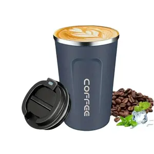 Creative Travel Mug 380ML & 510ML Stainless Steel Vacuum Insulated Reusable Coffee Cup for Car & Outdoor Use