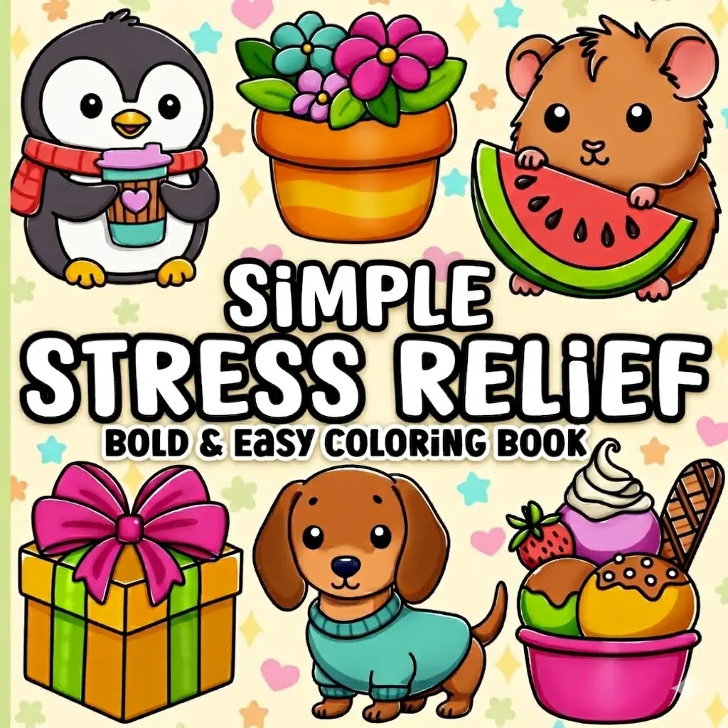 Halloween Fall Gift  Bold and Easy Coloring Book: Simple Stress Relief Large Print Designs for Adults, Seniors & Beginners