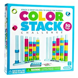 Let's take on the challenge together! Easter Basket Stuffers for Kids, A Fast-Paced Color Stacking Puzzle Game for Fun Easter Family Game Night. Includes 1 Stack Rack, 50 Challenge Cards, & 40 Rings. A stacking game that both adults and kids can enjoy.