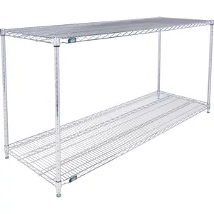 Global Industrial 21723ESD2 Nexel 2 Shelf Chrome ESD Wire Shelving Unit Starter - 72 x 21 x 34 in.