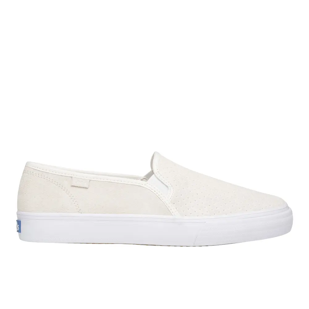 Keds Womens Double Decker Canvas Slip On Sneakers Shoes Casual - Off White