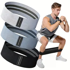 Resistance Bands for Squat Fitness Yoga Pilates Strength Training, Elastic Stretch Bands for Legs and Buttocks, 3 Pieces Unisex Set, Glute Leg Bands