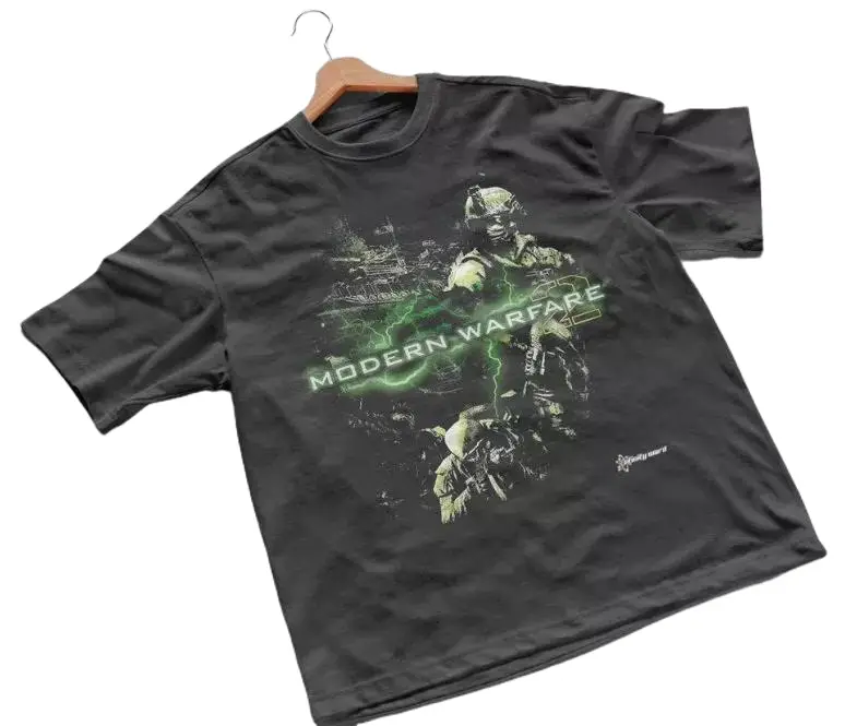 2009 Call of Duty Modern Warfare 2 IW Promo Vintage Y2K T-Shirt Cotton Menswear Top Decoration