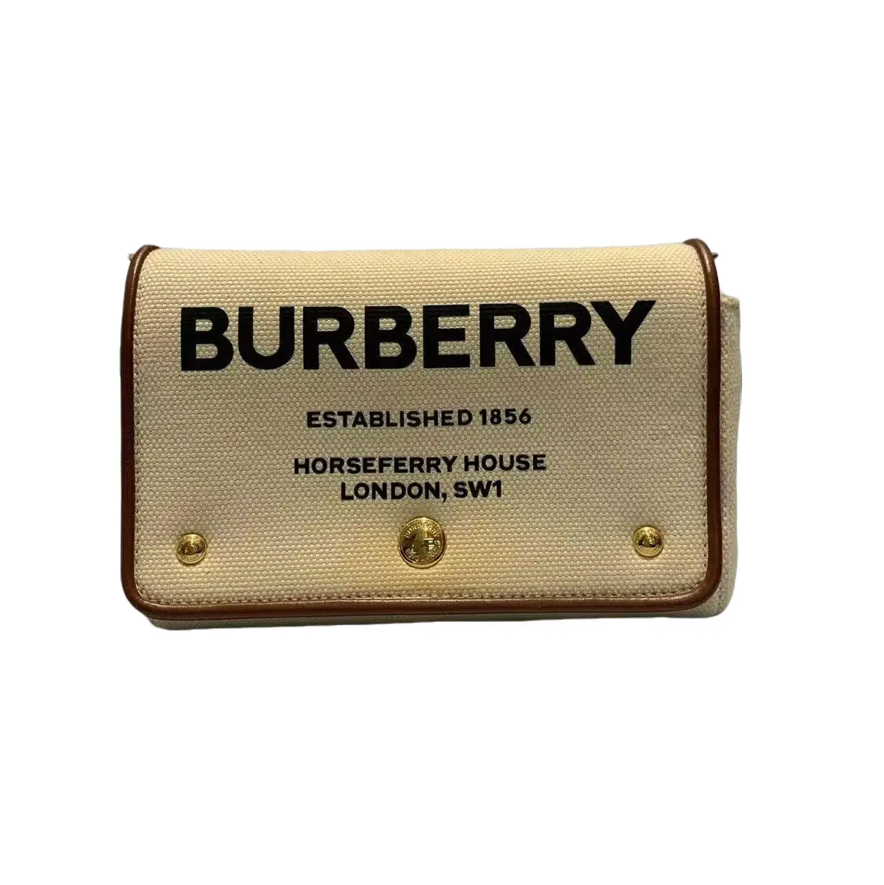 Pre-owned Canvas Crossbody Bags Burberry Mini Horseferry Print and Leather Notes Bag