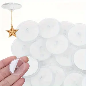 50-Pack Transparent Plastic Wall Mount Hooks with Strong Adhesive – Easy to Install, Seamless, Ideal for Party Decorations, Home DIY Projects – Fashionable Hanging Solutions
