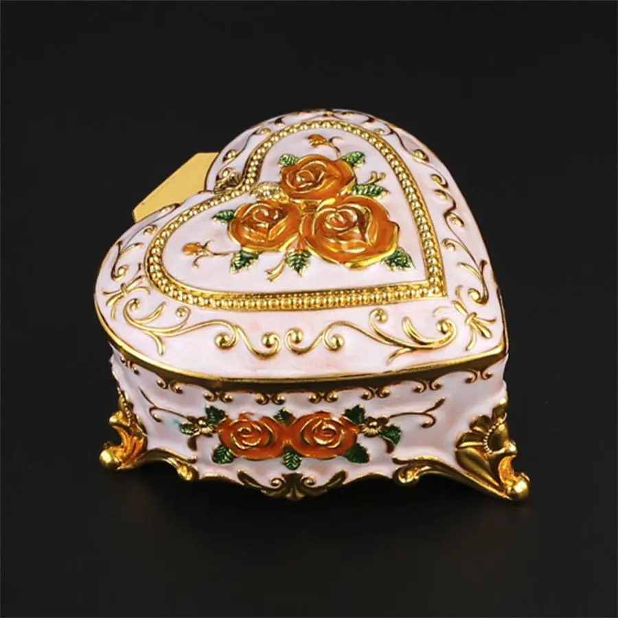Vintage Jewelry Storage Box, 1 Count Retro Metal Heart Shaped Elegant Jewelry Organizer, Jewelry Storage Containers with Lids for Earring Necklace Ring, Dustproof Organizer Boxes, Home Decor, Accessories Box, Jewelry Storage Unit