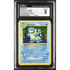 Pokemon Base Blastoise Shadowless CGC 8