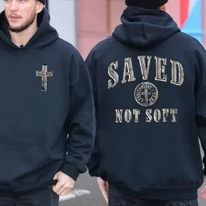 Saved Not Soft Hoodie Is Designed From Thick Fleece Fabric, Trendy Casual Street Style Hoodie For Men And Women