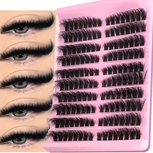160 Individual Cluster Eyelashes, 100D Natural Look. Lengths Range From 8-16mm, Dense And Curled, Soft And Fluffy, Suitable For Home DIY, Easy To Wear, Perfect For Beginners, Reusable. Eyelash Clusters Extensions