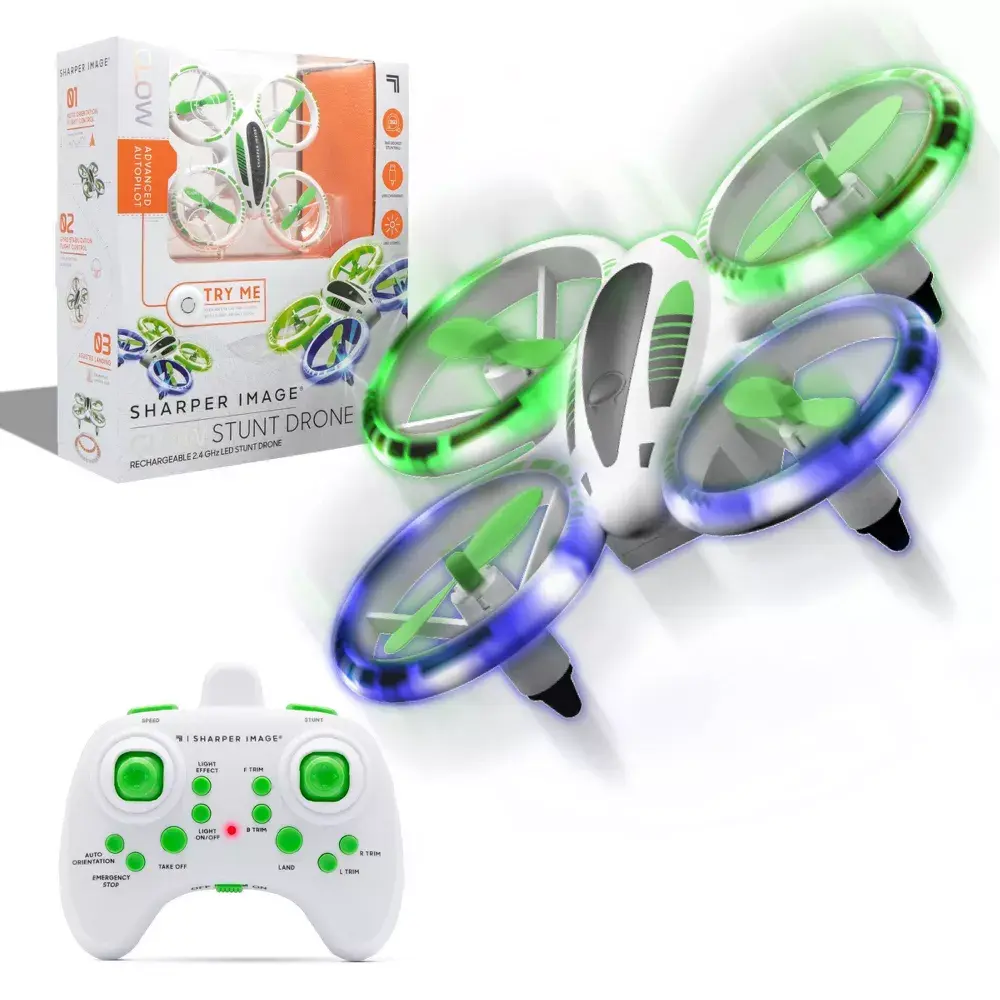 Sharper Image 2.4Ghz RC Glow Up Stunt Drone With LED Lights Sharper Image 2.4Ghz RC Glow Up Stunt Drone With LED Lights