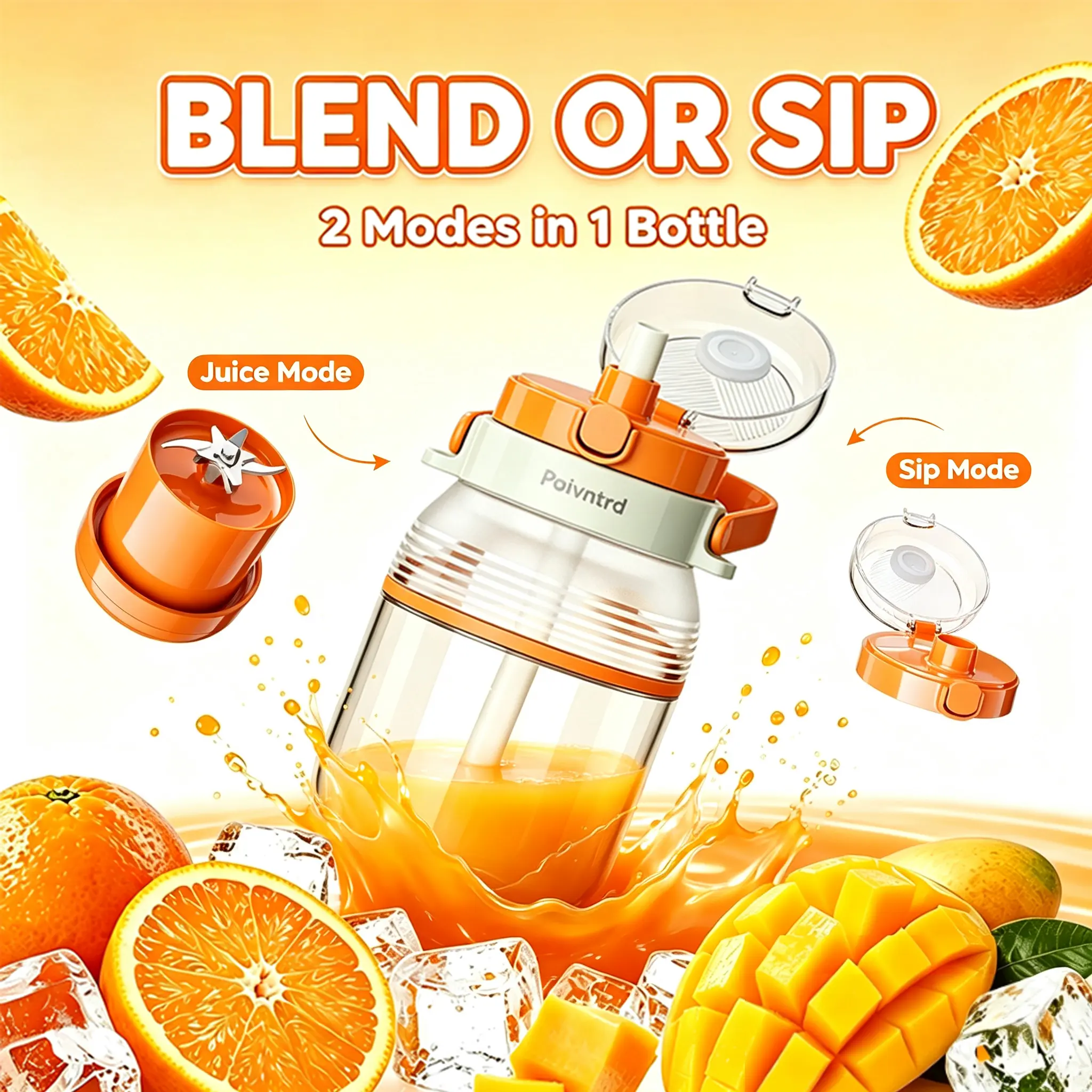Licuadora Portatil, 80W Wireless Blender 1L Smoothie Shake Juicer Cup | 80W motor, 12-leaf system crushes ice in 30s. 1L BPA-free cup with dual lids. 1500mAh battery, safety lock, easy clean.