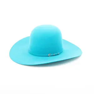 RODEO KING Turquoise 7X Open Crown 4.5" Brim Felt Cowboy Hat