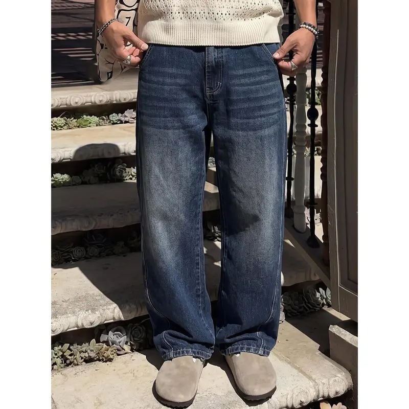2-pack men’s long pants, men’s jeans, men’s cotton-blend jeans, loose straight wide-leg jeans.Retro washed design, available in multiple colors, suitable for everyday casual wear, school commuting, short trips, and holiday gatherings—ideal for a variety 2-pack men’s long pants, men’s jeans, men’s cotton-blend jeans, loose straight wide-leg jeans.Retro washed design, available in multiple colors, suitable for everyday casual wear, school commuting, short trips, and holiday gatherings—ideal for a variety