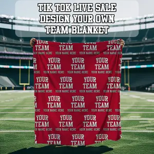 Tik Tok Live Sale Personalized Velveteen Team Blanket Design Your Own Custom Blanket Available in 2 Sizes 50x60 & 60x80 Inches