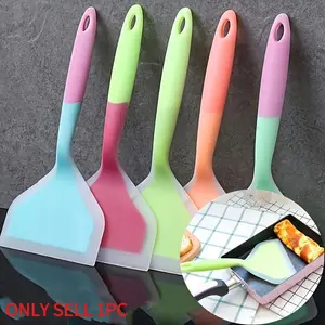 1PC Wide Silicone Spatula Turner for Eggs, Fish & Pancakes, Nonstick Heat-Resistant Flexible Cooking Spatula, Silicone Flipper for Omelettes, Tamales, Pizza, and More, kitchen accessories, kitchen utensils, spatula for kitchen