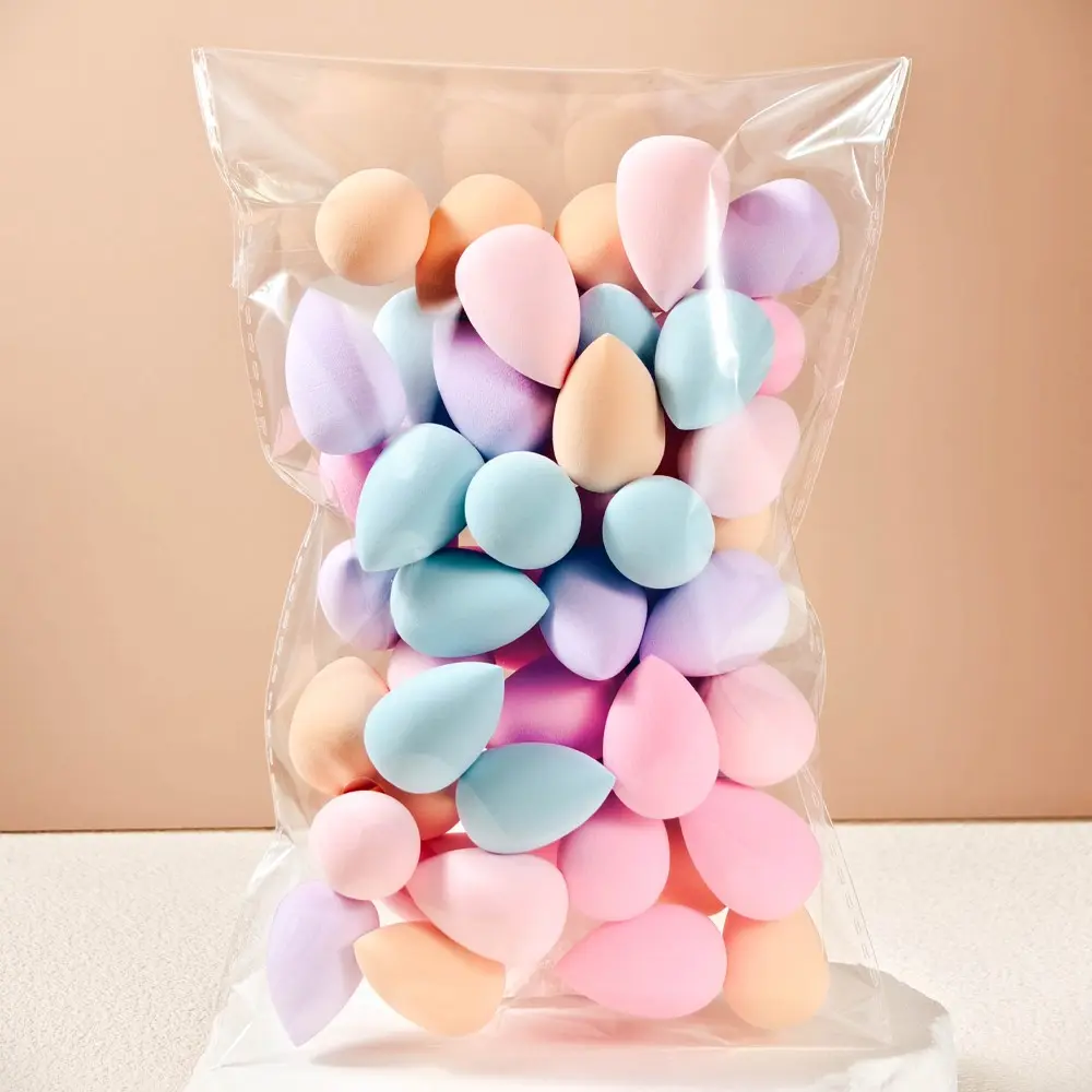 Mini Makeup Sponge 10/30/50/100 Pcs, Makeup Sponges for Foundation, Foundation Beauty Sponge, Blending Beauty Sponge, Blender Sponge, for Liquid, Cream, and Powder, Dry and Wet Dual-use Foundation Makeup Puff for All Skin Types, Multi-color