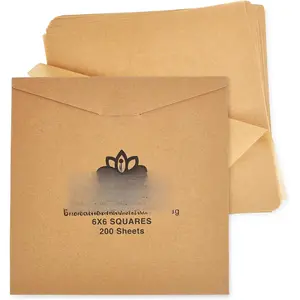 6x6  Paper Squares (200 sheets) - Unbleached, Non-stick, Pre-cut  Paper Ideal for Candy Wrappers, Dessert Paper Liners, Freezing and Storing, Separating, and  Painting