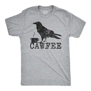 Mens Cawfee T Shirt Funny Coffee Drinking T Shirt Sarcastic Caffeine Joke Mens Funny T Shirts Cool Vintage Fashion T-Shirt Gift Classic Menswear Funny Coffee Short Sleeve Novelty Tees for Guys Light Grey
