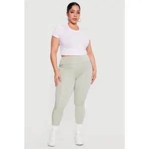 Plus Size High Waisted Cell Phone Pocket Leggings