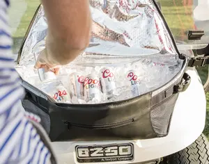 Premium Golf Cart Hood Cooler - All-Black, Universal Fit - 18 Drinks for 18 Holes