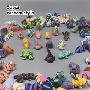 50-Piece 3D Printed Animal Kingdom Models, Unique Animal Decorations, Room Decor, Garden Ornaments, Aquarium Accessories, Ideal for Festive Scenes