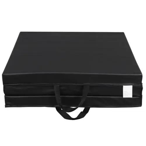 Answer E 6'x2'x2" Tri-Fold Folding Gym Exercise Mat Stretching Yoga Mat Black with Handle