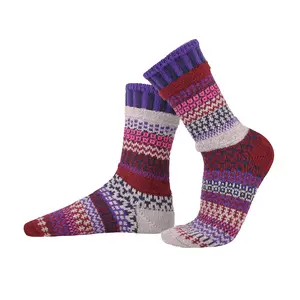 Solmate Socks Wunderland Crew Socks - Mismatched, Recycled Cotton, Made in USA