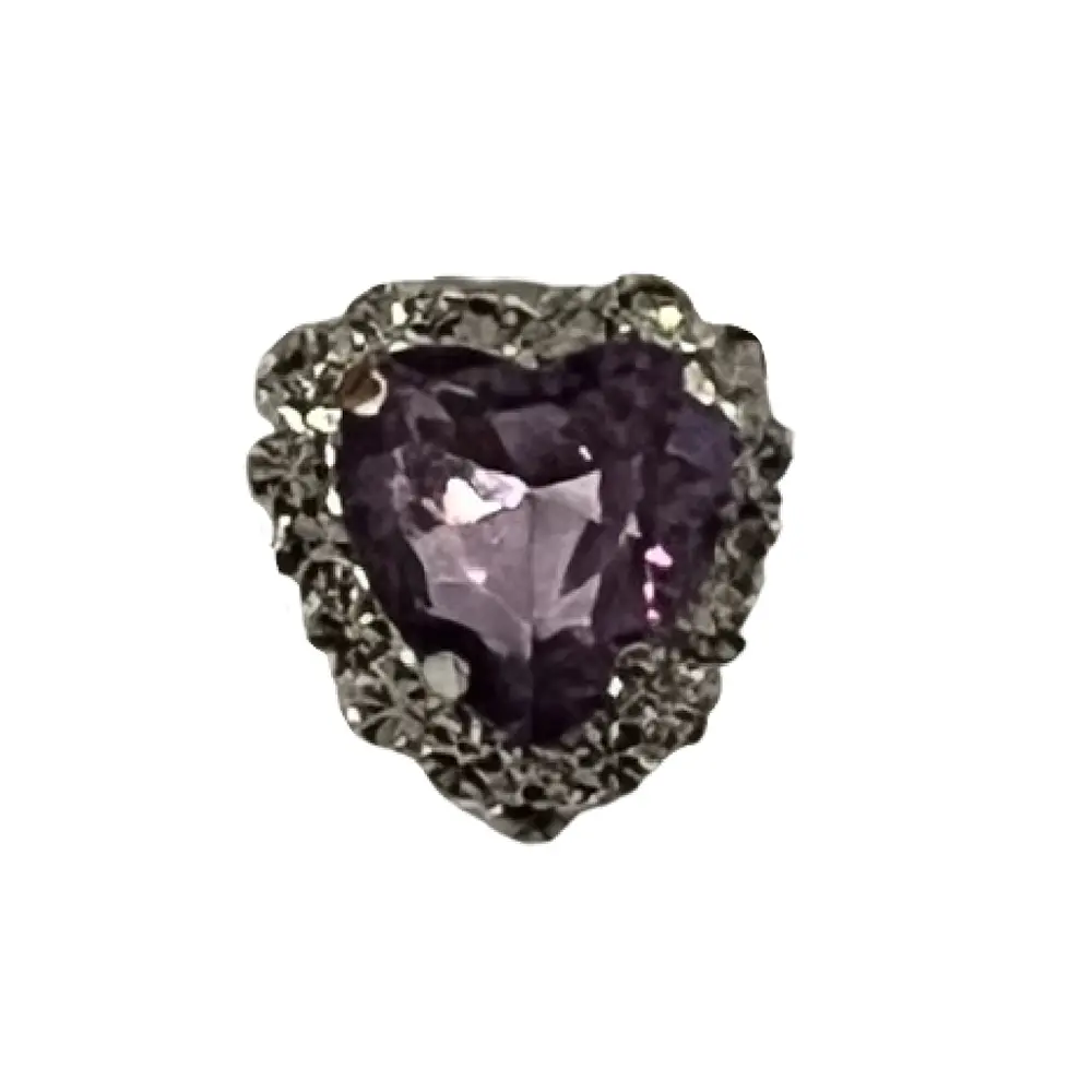 Snapeze Purple Rhinestone Heart Charm