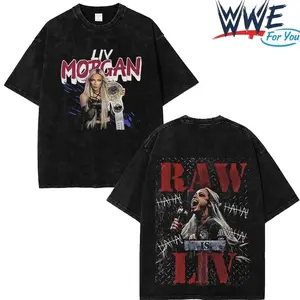 Liv Morgan Washed Black T-Shirt WWE Raw Champion Shirt Vintage Acid Wash Graphic Tee Unisex Oversized 100% Cotton Streetwear Wrestling Fans Top (S–5XL) legend KP1