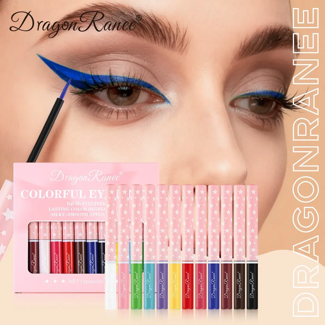 12-Color Eyeliner Pencil Set, Waterproof Long-Lasting Eye Shadow Kit, Perfect for Daily Use, Parties, Gifts, Cosplay Makeup, Eye Makeup Product, Eye Pencils, Eye Makeup Stick