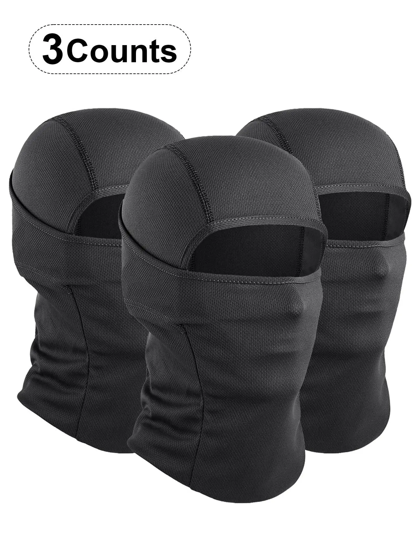 Balaclava Full Face Mask, 3 Counts Breathable Quick-Drying Motorcycle Helmet Liner, Windproof Face Cover Headwear for Cycling, Hiking, Outdoor Sports, Motorcycle Accessories