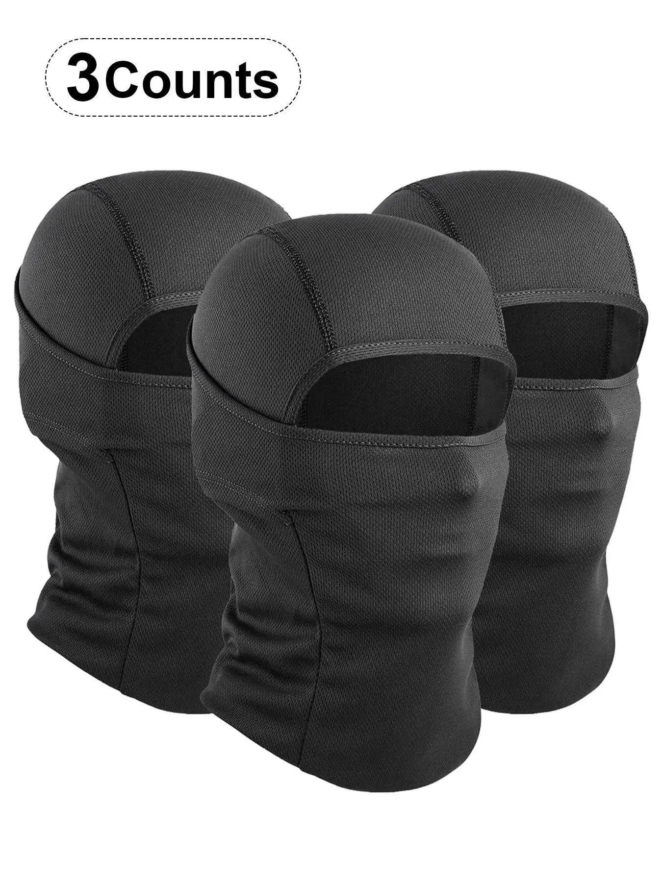 Breathable Full Face Masks, 3 Counts Quick-drying Hood Cap, Motorcycle Helmet Liner, Sports Outdoor Hiking Scarf, Cycling Face Cover