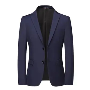 Solid Color Blazer Men's Fashion Business Solid Color British Style Professional Work Groom Wedding Dress Best Man Blazer Jacket