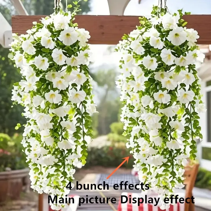 Classic Style Artificial Morning Glory & Chrysanthemum Flowers, UV Resistant Plastic Fake Flowers, Decorative Flowers, Plastic Flower Decoration, Ideal for Weddings & Gardens, Durable Design